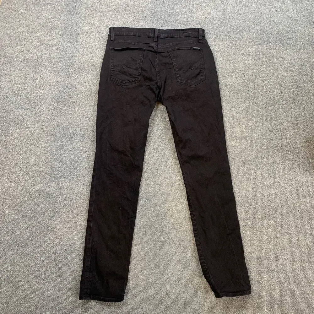 Hudson Jeans Mens 34 Black Blake Slim Straight Stretch Denim Pocket Mid Rise